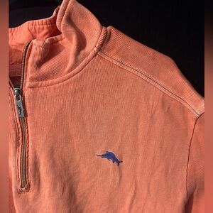 Tommy Bahama Vibrant Orange Quarter-Zip Pullover